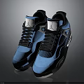 Stylish Blue Basketball Sneakers With Black Laces White Logo And Contrast Soles