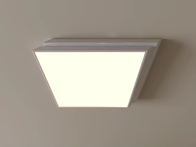 Square Flush Mount Ceiling Light With Sleek White Frame And Bright White Illumination 3d model