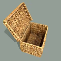 Handcrafted Natural Woven Storage Basket With Open Lid For Home Organizing