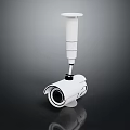 Modern White Surveillance Camera With Mounting Bracket And Clear Lens Design 3d model