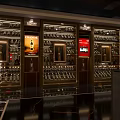 Luxury Tobacco And Alcohol Store Interior With Glass Display Shelves Wine Racks And Mirrored Floors