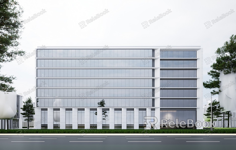 Modern Industrial Factory Building Multi-storey Factory Building Modern Factory Building Square Factory Building Multi-storey Office model