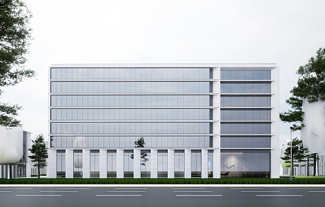 Modern Industrial Factory Building Multi-storey Factory Building Modern Factory Building Square Factory Building Multi-storey Office 3d model