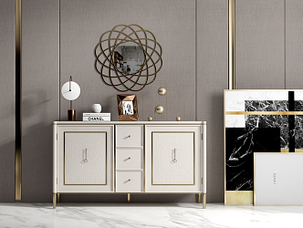 Light Luxury Side Cabinet 3d model