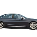 Black Mercedes Benz Luxury Sedan With Sleek Design Front Grille And Headlights
