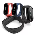 Sleek Smart Wristwatches In Red Blue Black With Digital Time Display Design