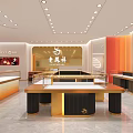 Elegant Luxury Jewelry Store Interior With Modern Display Cases And Bright Lighting
