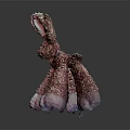 Pink Plush Rabbit Shaped Ottoman Furniture With Soft Texture For Kids Room