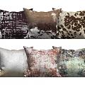 Stylish Decorative Pillows With Various Patterns Textures And Colorful Designs 3d model