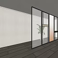 Modern Partition Changhong Glass Partition Glass Partition Grille Screen Glass Brick Water Corrugated Glass Partition 3d model