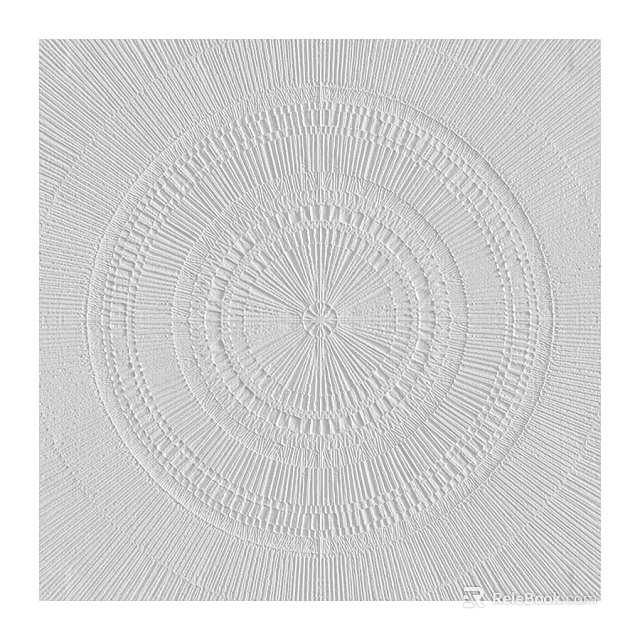 Intricate Architectural Decorative Component Featuring Concentric Circles And Radial Lines 3d model 