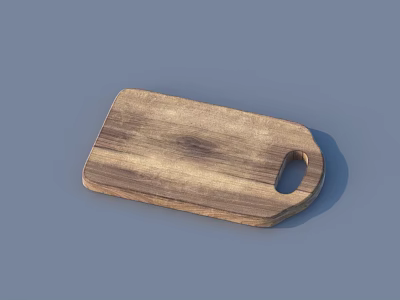 Essential Wooden Cutting Board Kitchen Tool with Hole Design for Home Food Preparation 3d model