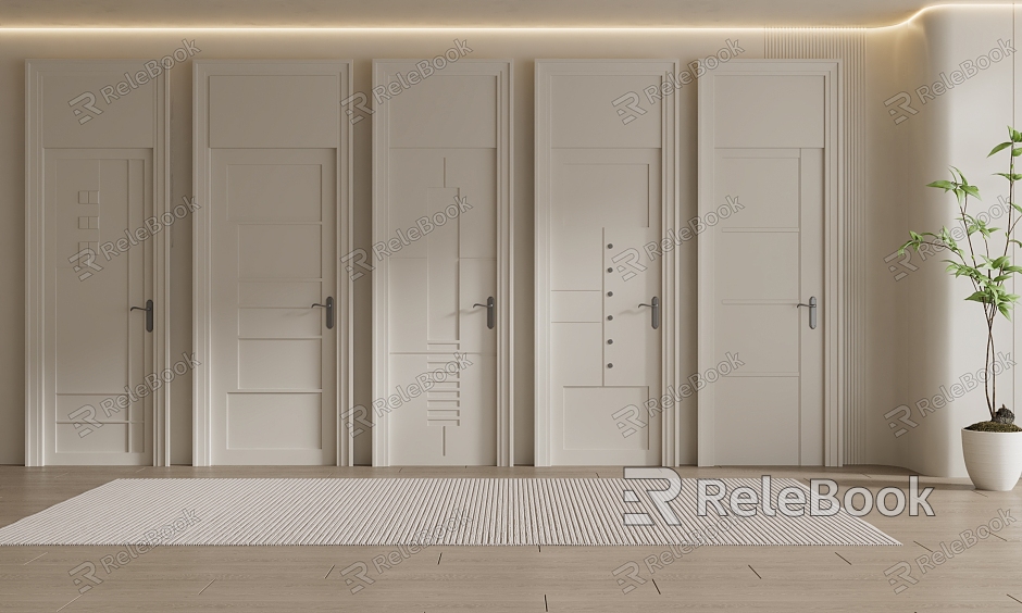 Modern Cream Style Flat Door Cream Single Door Bedroom Single Door model