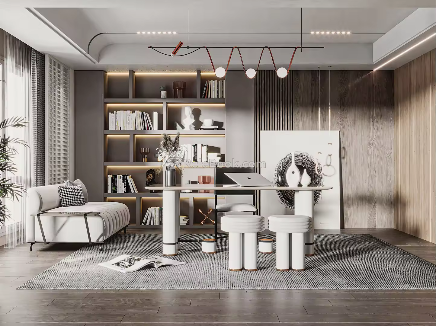 Modern study 3d model