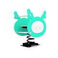 Turquoise Animal Shaped Playground Equipment With Double Seat And Black Base