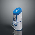 Modern Blue And White Charging Device With Plugs And Cables