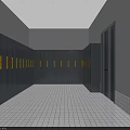 Modern SPA Sauna Interior with Shower Cubicles Wooden Bench Tiled Walls and Windows