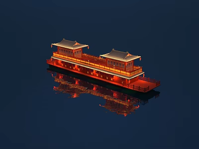 Chinese Boat Cruise 3d model Chinese Boat Cruise 3d model