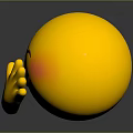 Cute Yellow Emoji Decorative Ornament Set with Smiling Eyes Blushing Cheeks and Hand Covering Face