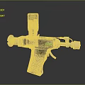 Futuristic Metallic Weapon Featuring Detailed Scope Green Display Screen And Modern Components