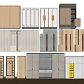 Various Modern Wooden Wardrobe Designs With Multiple Storage Styles And Solutions 3d model
