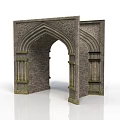 Classical Architectural Arched Doorway With Intricate Carved Stone And Brick Details