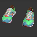 Colorful Stylish Sneakers With Turquoise Pink And White Design For Casual Wear