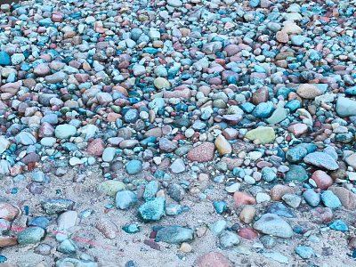 Various Colored Natural Stone Pebbles Spread Across Ground Surface With Rich Color Tones 3d model