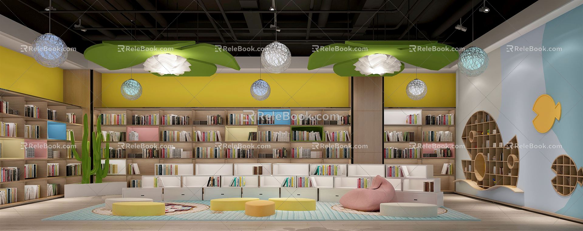 Modern Bookstore Children's Zone 3d model