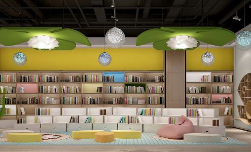 Modern Bookstore Children's Zone 3d model