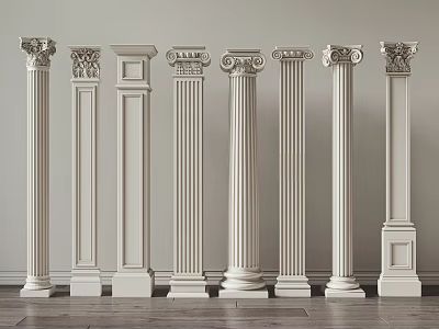 Roman Columns Collection Featuring Various Classical Styles And Decorative Architectural Details 3d model
