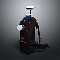 Leica Backpack Device With Top Sensor Antenna Side White Circular Component Purple Indicator Lights