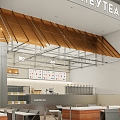 Modern Milk Tea Shop Dessert Shop Cafe Happy Tea 3d model