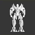 Humanoid Robot Character With Yellow And White Armored Mechanical Design