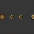 Weapon Bullet Casings in Golden and Red with Various Sizes on Reflective Surface