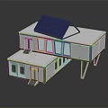 Modern Modular Two Story House With Solar Panels And Large Windows