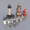 Industrial Equipment Lighthouse Models With Various Colors And Structural Designs