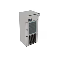 Stainless Steel Upright Kitchen Appliance With Glass Door Multiple Shelves And Control Panel