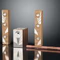 Modern Home Audio System With Wooden Speakers And Compact Control Unit