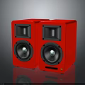 Red Electronic Appliance Speakers With Modern Design And High Quality Stereo Sound