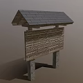 Sturdy Industrial Equipment Structure Featuring Wooden Body Gray Tile Roof And Stone Support Pillars