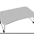 White Foldable Laptop Desk With Vent Hole And Foldable Legs Design 3d model