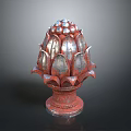 Ornate Metal Hardware Piece With Lotus Inspired Design And Detailed Craftsmanship