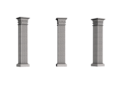 European Roman Column Roman Column Imitation Paint EPS Component 3d model