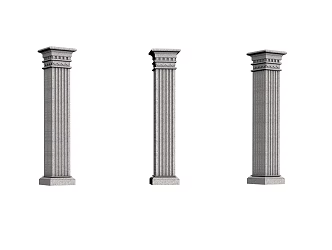 European Roman Column Roman Column Imitation Paint EPS Component 3d model