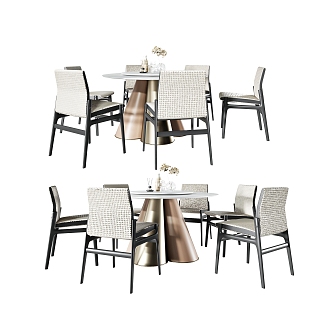 Dining table and chair 3d model