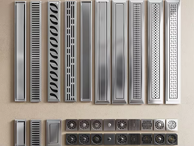 Stainless Steel Bathroom Drain Covers With Various Decorative Patterns And Designs 3d model