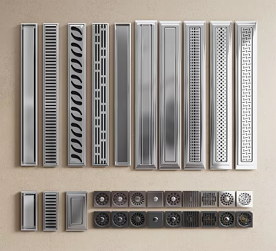 Stainless Steel Bathroom Drain Covers With Various Decorative Patterns And Designs 3d model