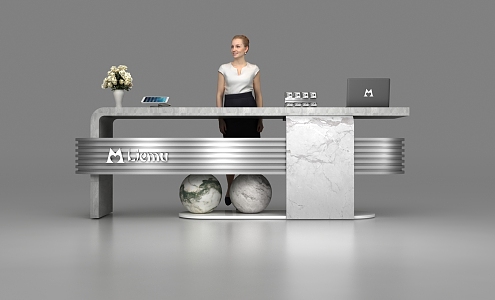 Modern Exhibition Creative Reception Desk 3d model