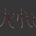 Several Pinkish Brown Earthworms With Slender Segmented Bodies And Curved Elongated Shapes
